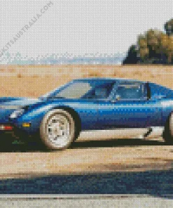 Blue Lamborghini Miura Diamond Painting