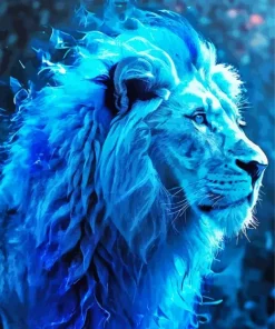 Blue Lion Diamond Painting