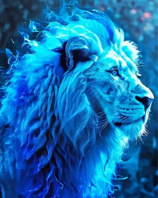 Blue Lion Diamond Painting