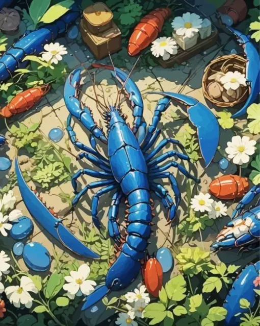 Blue Lobster Art Diamond Painting