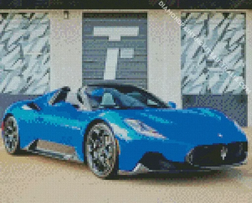 Blue Maserati Mc20 Diamond Painting