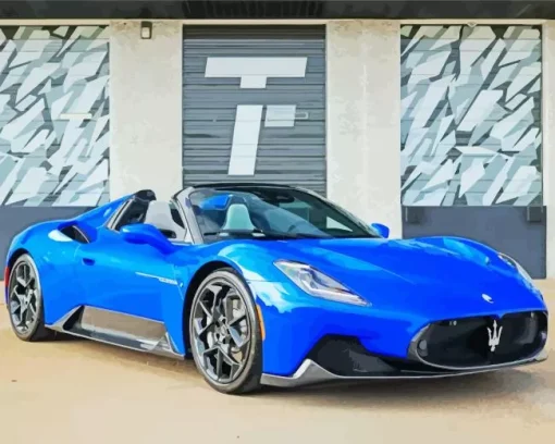 Blue Maserati Mc20 Diamond Painting