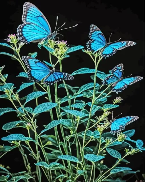 Blue Monarch Butterflies Diamond Painting