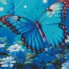 Blue Monarch Butterfly Diamond Painting