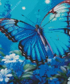 Blue Monarch Butterfly Diamond Painting