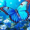 Blue Monarch Butterfly Diamond Painting