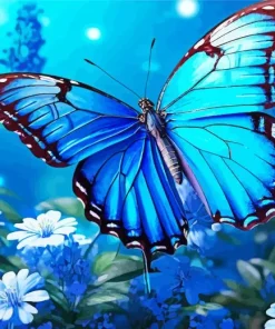 Blue Monarch Butterfly Diamond Painting