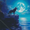 Blue Moon Wolf Diamond Painting