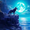 Blue Moon Wolf Diamond Painting