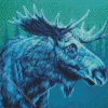 Blue Moose Diamond Painting