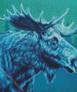 Blue Moose Diamond Painting