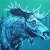 Blue Moose Diamond Painting