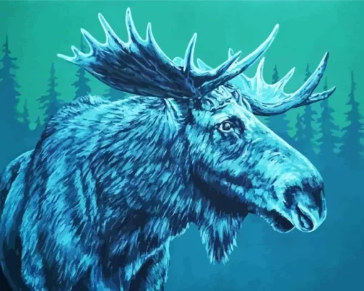 Blue Moose Diamond Painting