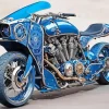 Blue Motorbike Diamond Painting