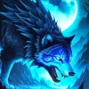 Blue Neon Wolf Diamond Painting