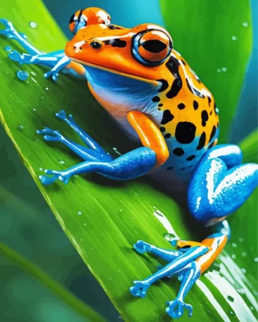 Blue Orange Frog Diamond Painting