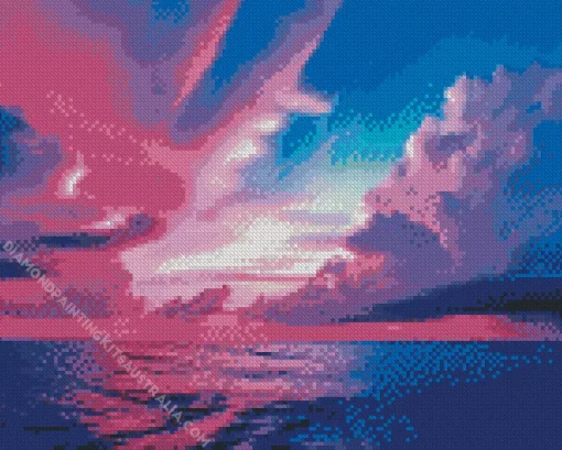 Blue Pink And Purple Sunset Diamond Painting