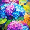 Blue Pink Purple Hydrangea Diamond Painting