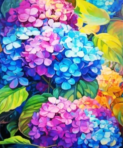 Blue Pink Purple Hydrangea Diamond Painting