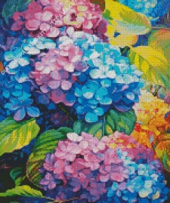 Blue Pink Purple Hydrangea Diamond Painting