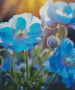 Blue Poppies Diamond Painting