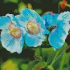 Blue Poppies Flowers Diamond Painting