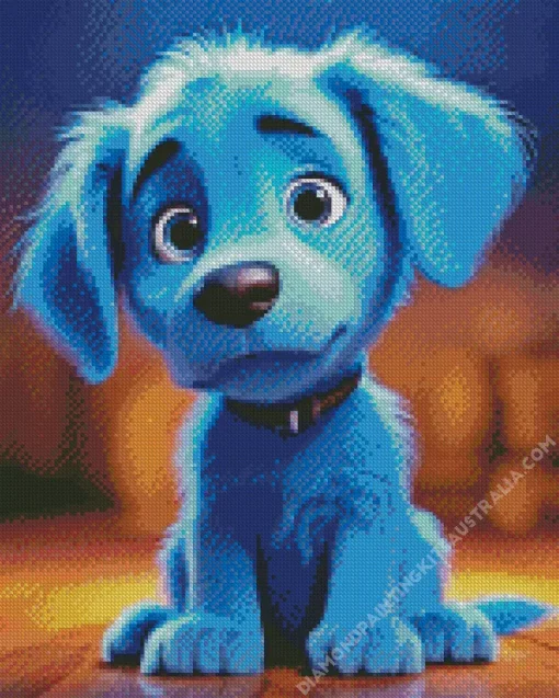 Blue Puppy Diamond Painting