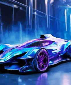 Blue Purple Car Diamond Painting