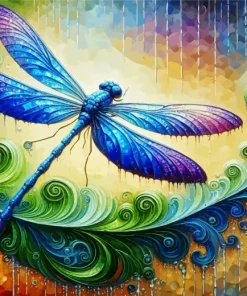 Blue Purple Dragonfly Diamond Painting