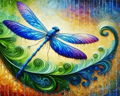 Blue Purple Dragonfly Diamond Painting