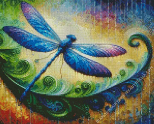 Blue Purple Dragonfly Diamond Painting