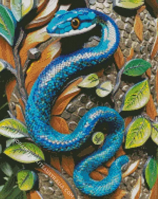 Blue Racer Snake Diamond Painting