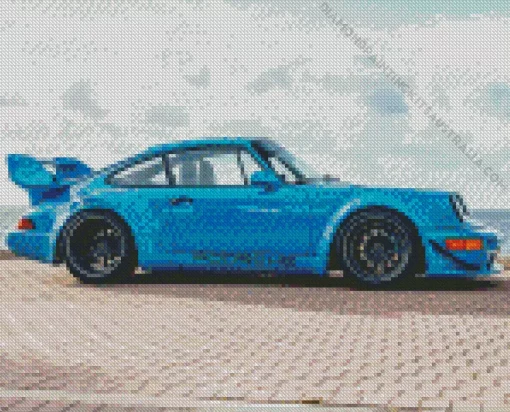 Blue Rwb Porsche Diamond Painting