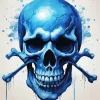 Blue Skull Diamond Painting