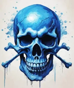 Blue Skull Diamond Painting