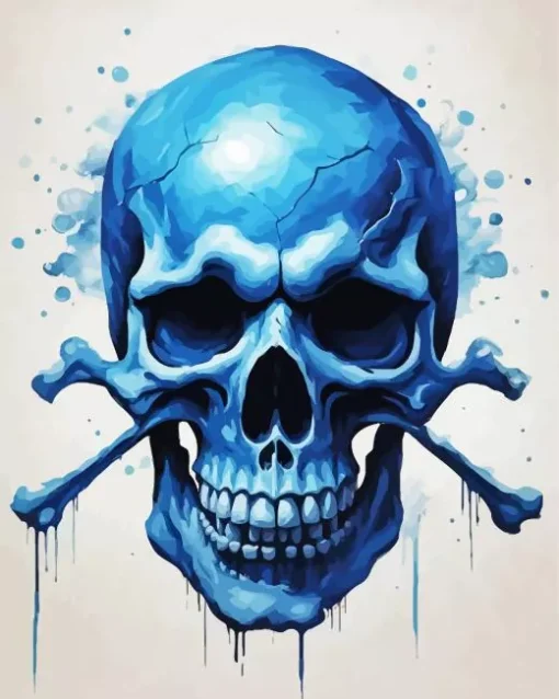 Blue Skull Diamond Painting