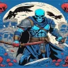 Blue Skull Warrior Diamond Painting