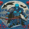 Blue Skull Warrior Diamond Painting