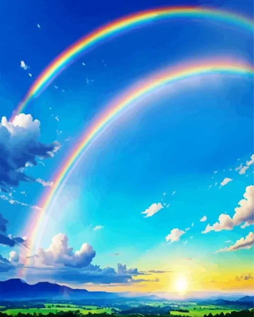 Blue Sky Rainbow Diamond Painting