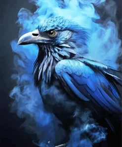 Blue Smoke Crow Diamond Painting