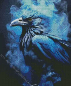 Blue Smoke Crow Diamond Painting