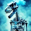 Blue Smoke Dinosaur Skeleton Diamond Painting