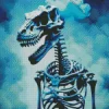 Blue Smoke Dinosaur Skeleton Diamond Painting