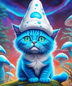 Blue Smurf Cat Diamond Painting