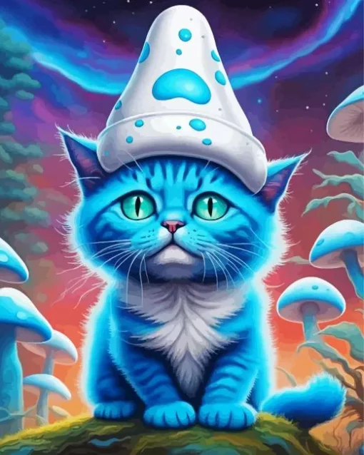 Blue Smurf Cat Diamond Painting