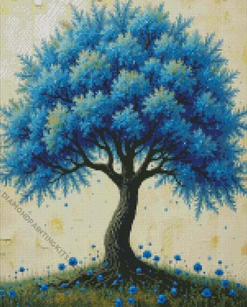 Blue Tree Diamond Painting