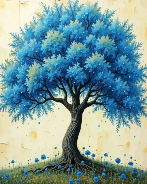 Blue Tree Diamond Painting