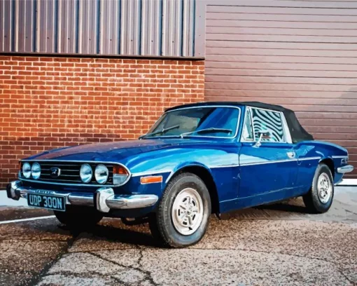 Blue Triumph Stag Car Diamond Painting