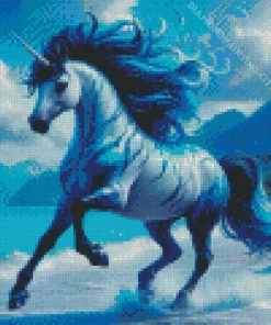 Blue Unicorn Diamond Painting