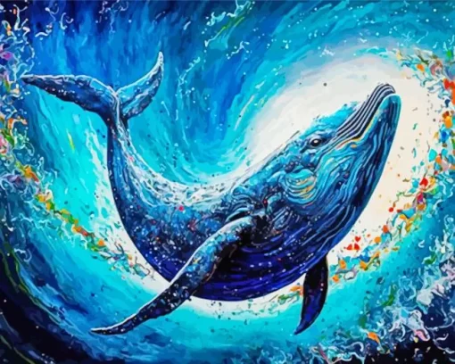 Blue Whale Art Diamond Painting